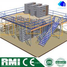 Sistema de estantería mezzanine para servicio pesado de varias capas